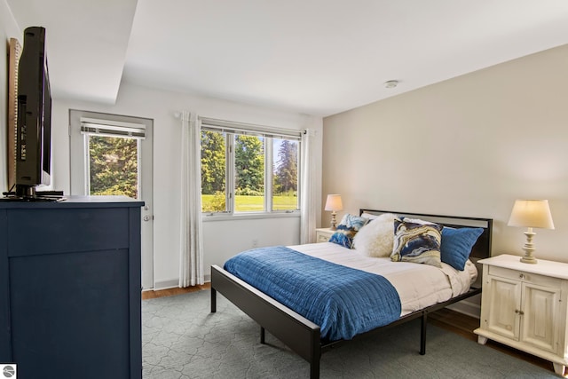 bedroom featuring light hardwood / wood-style flooring