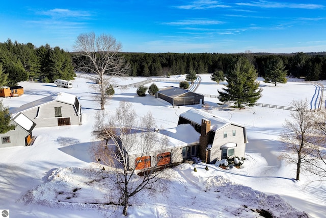 view of snowy aerial view