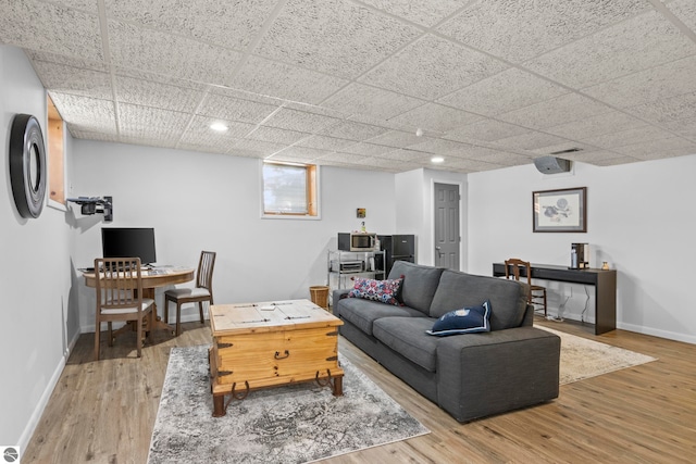 living room with wood-type flooring