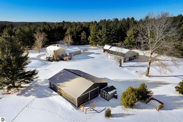 view of snowy aerial view