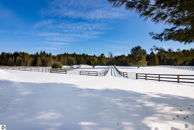 view of yard featuring a rural view