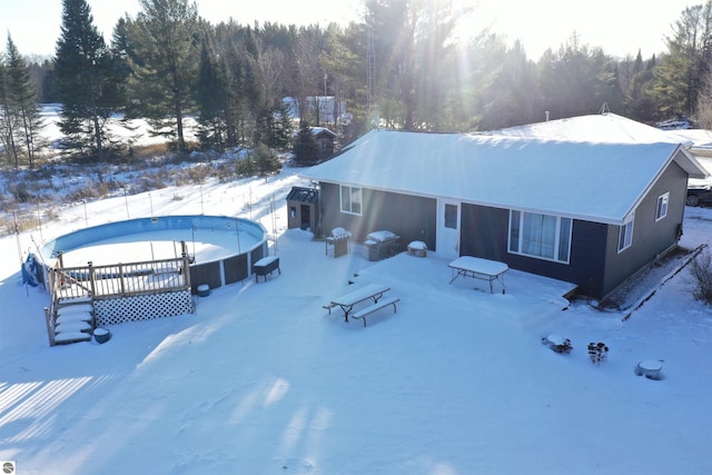 view of snowy aerial view