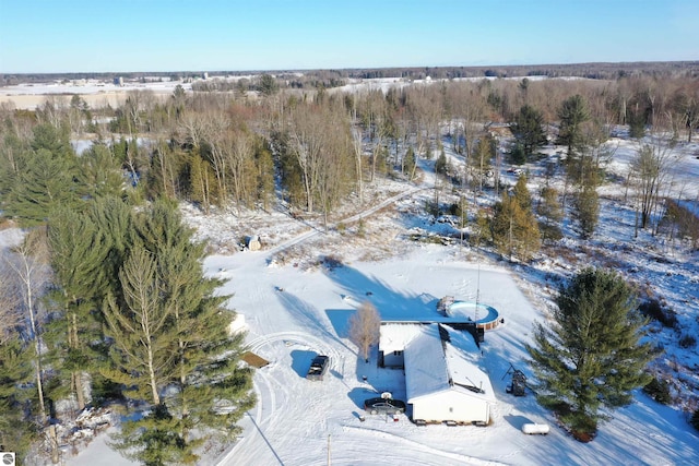 view of snowy aerial view