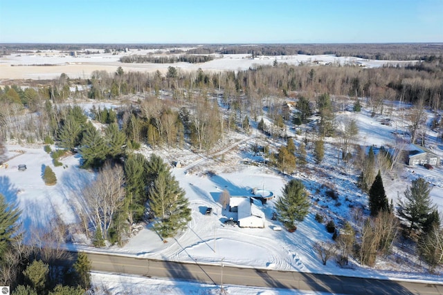 view of snowy aerial view