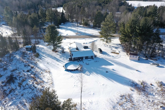 view of snowy aerial view