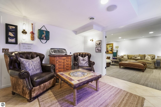 view of tiled living room