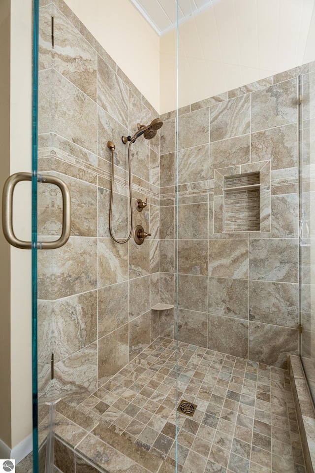 bathroom featuring walk in shower