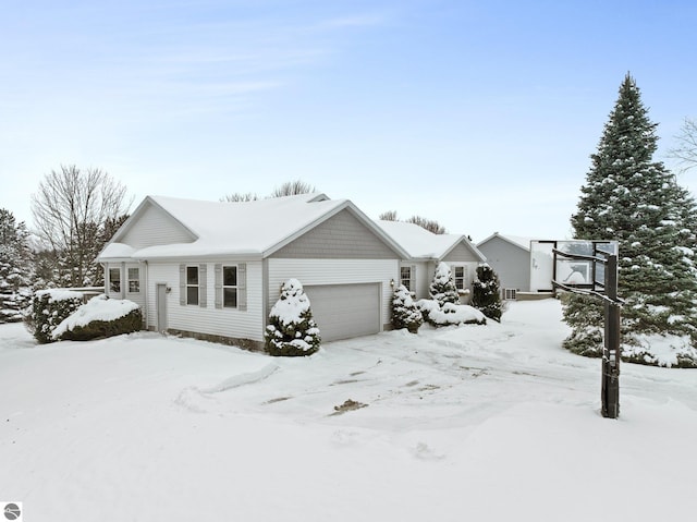 view of front of home with a garage