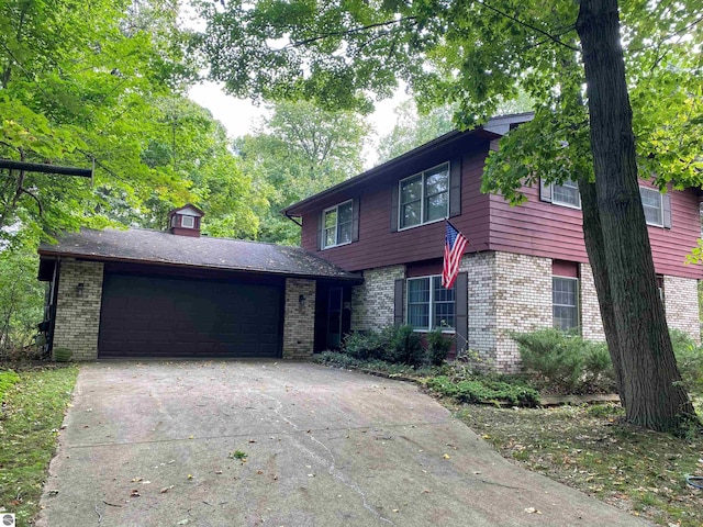 view of property with a garage