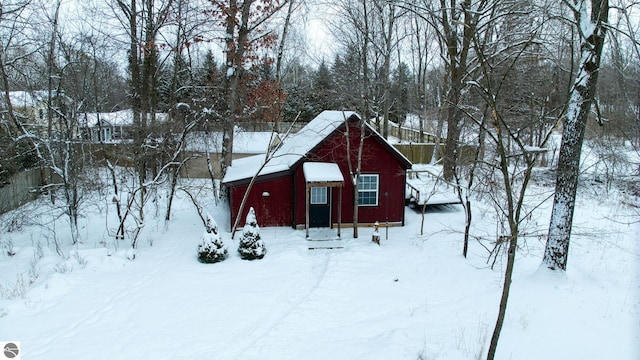 view of snow covered structure