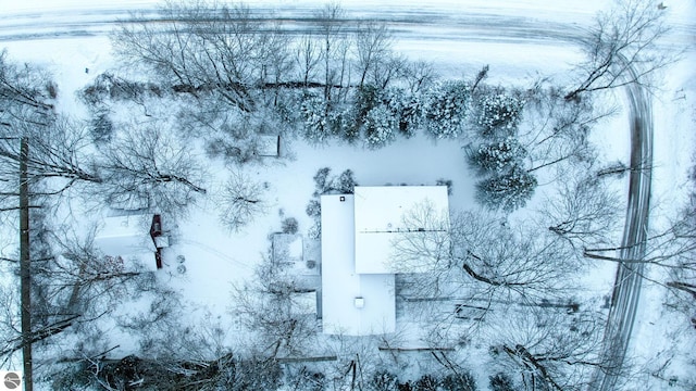 view of snowy aerial view