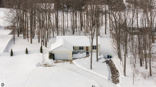 view of snowy aerial view