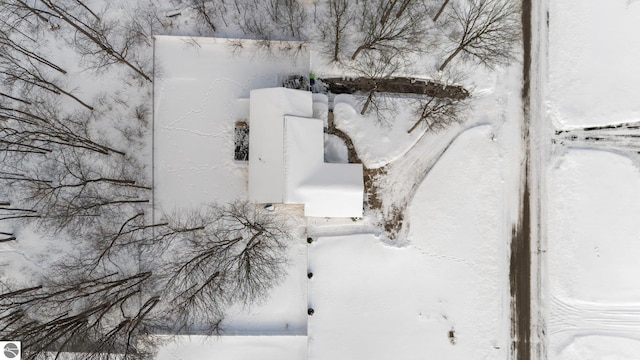 view of snowy aerial view