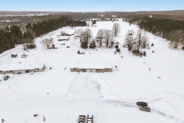 view of snowy aerial view