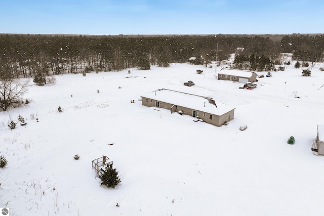 view of snowy aerial view