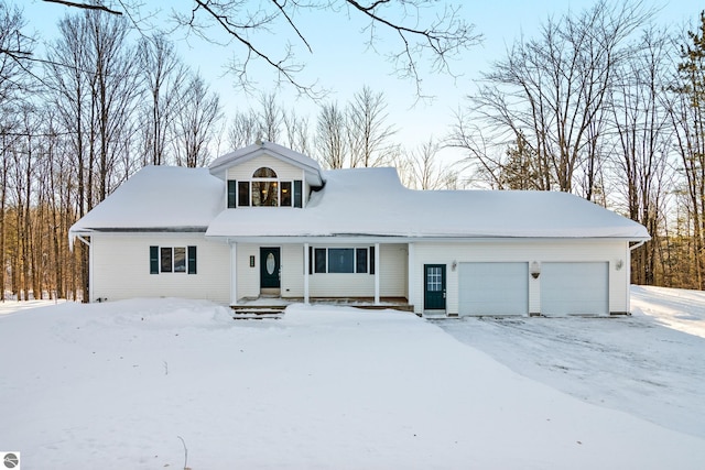 view of front of property featuring a garage