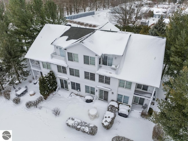 view of snowy aerial view