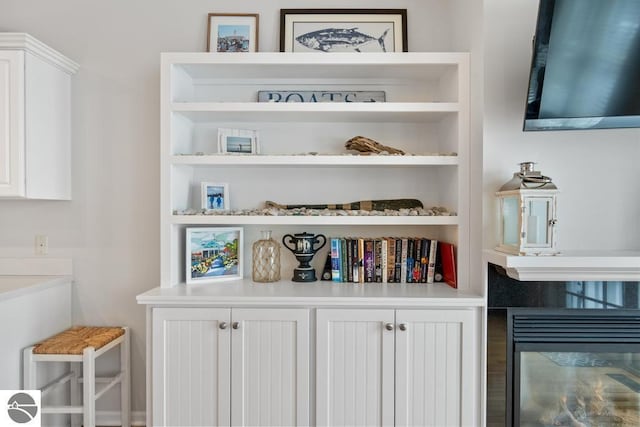 interior details with built in shelves