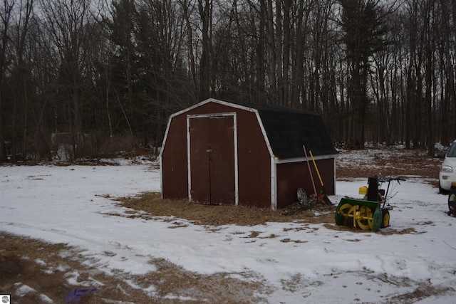 view of snow covered structure