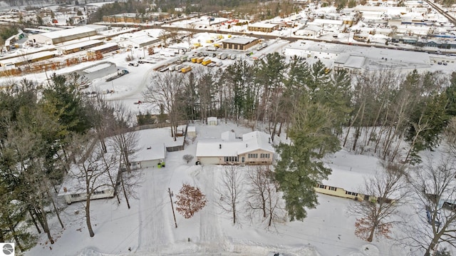 view of snowy aerial view