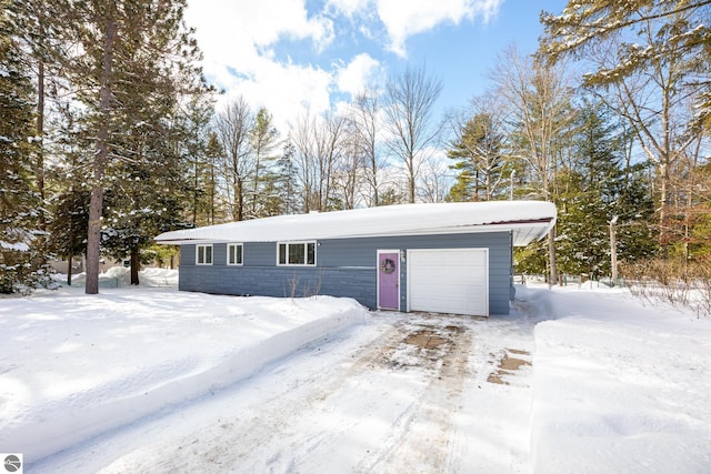 exterior space featuring a garage