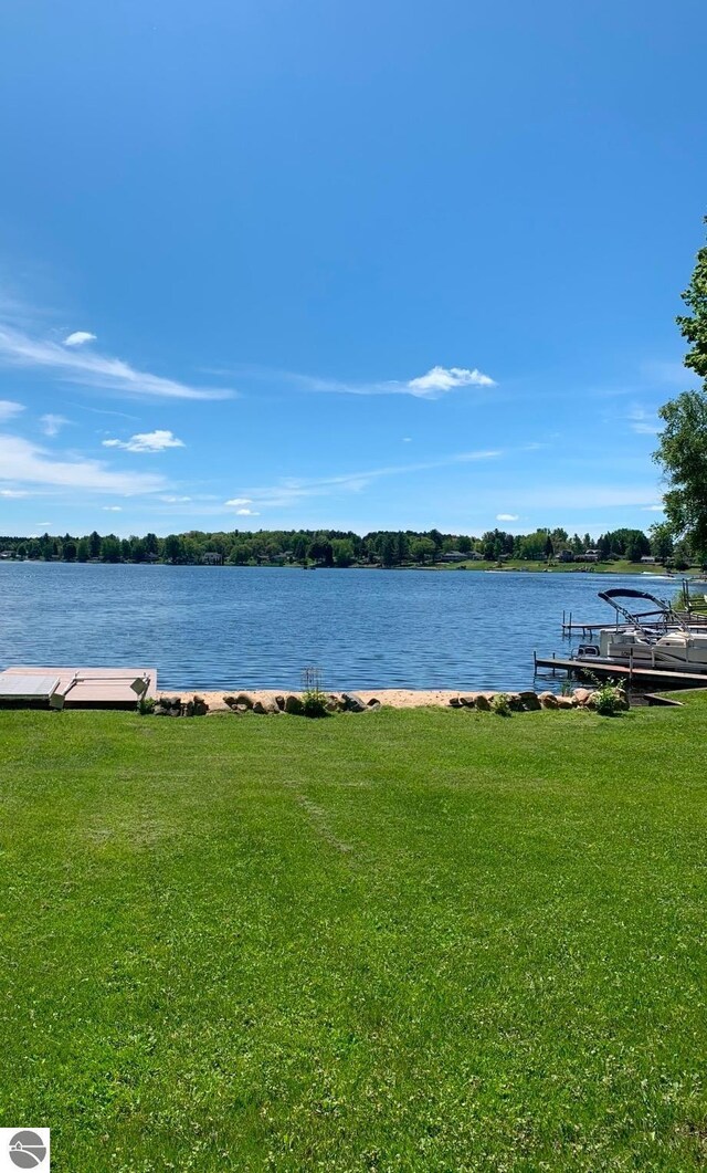view of water feature featuring a boat dock