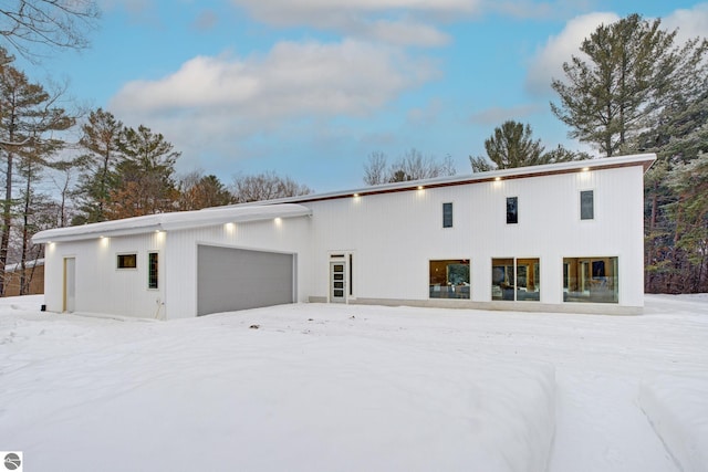 exterior space featuring a garage