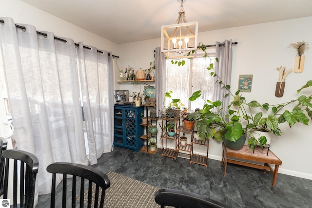 dining room featuring a chandelier