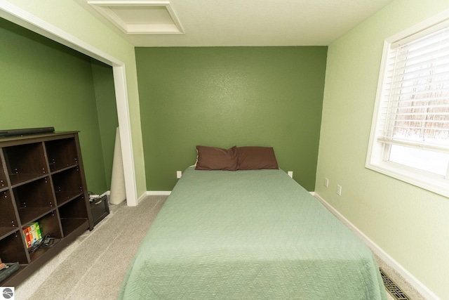 bedroom featuring carpet