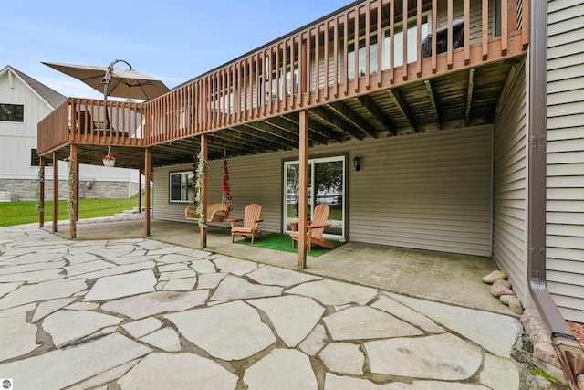 view of patio featuring a deck