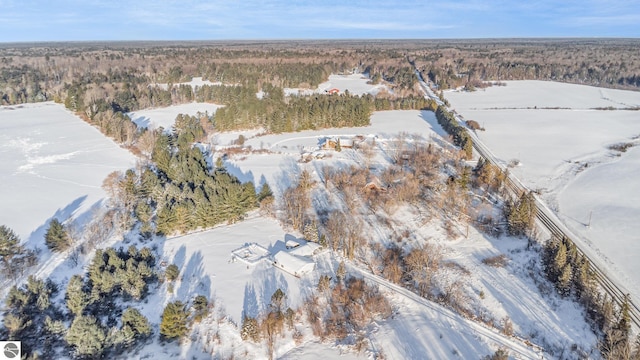 view of snowy aerial view