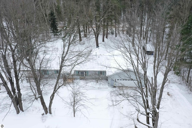 view of snowy aerial view