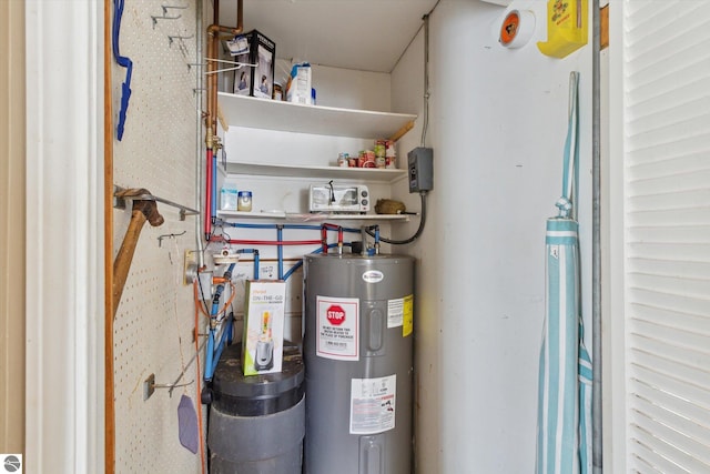 utility room with water heater