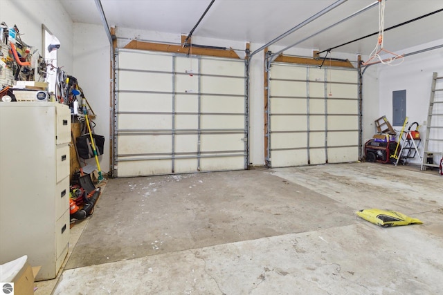 garage with electric panel