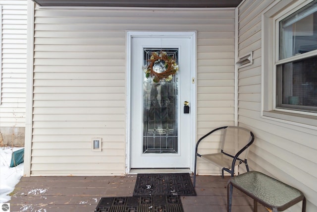 view of doorway to property