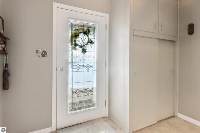 entryway with baseboards