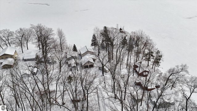 view of snowy aerial view