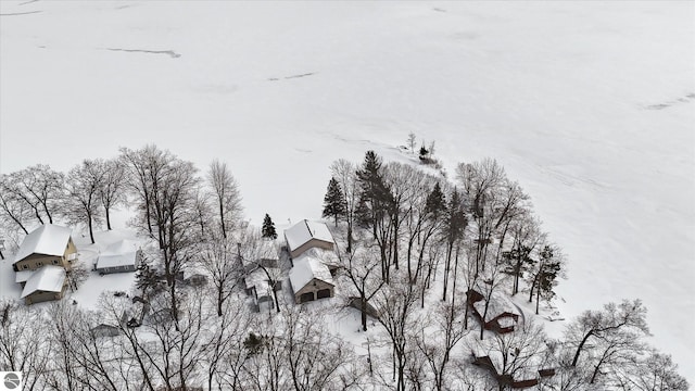 view of snowy aerial view