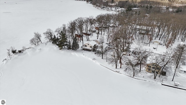 view of snowy aerial view