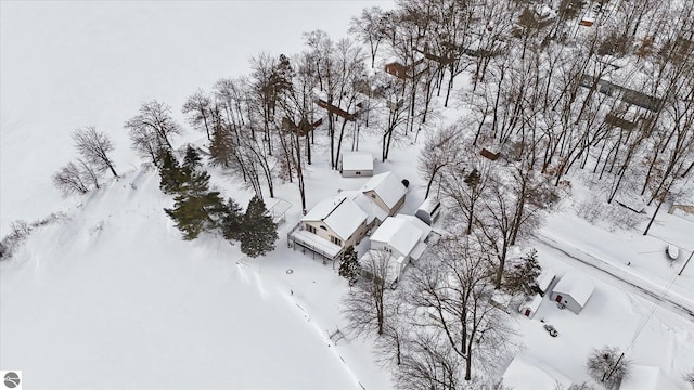 view of snowy aerial view