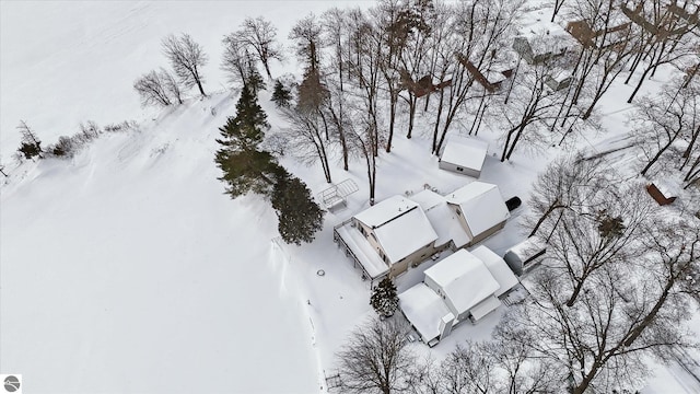 view of snowy aerial view