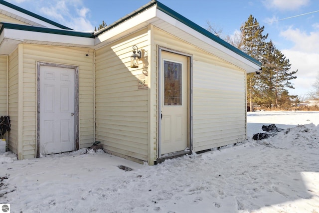 view of snow covered structure