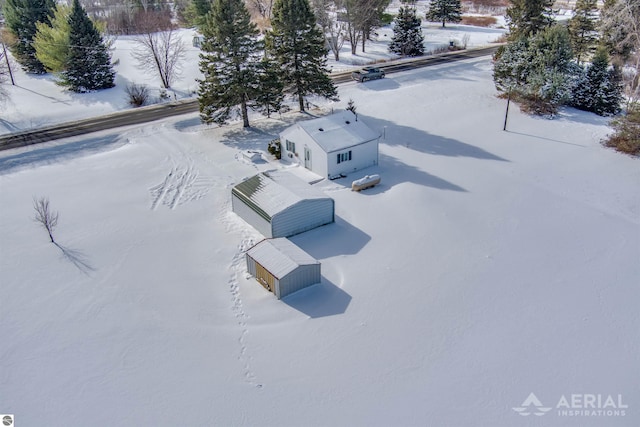 view of snowy aerial view