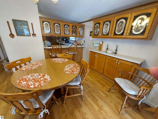 dining room with light wood-style floors