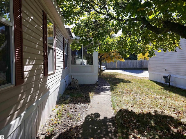 view of yard with fence