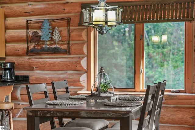 dining room featuring an inviting chandelier