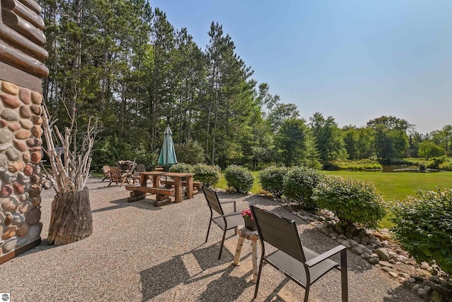 view of patio with outdoor dining area