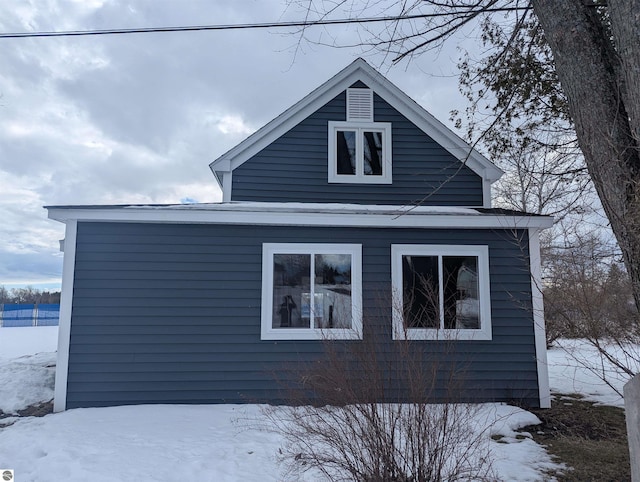 view of snowy exterior