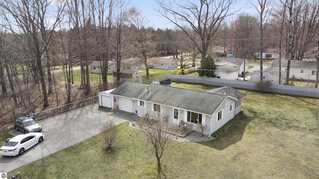 bird's eye view with a residential view