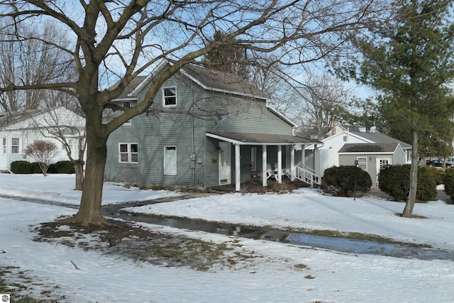 view of front of home featuring covered porch